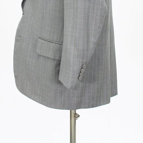 Tom James 44S 40x26 Gray Striped 2-Button Suit R458 - Picture 8 of 15